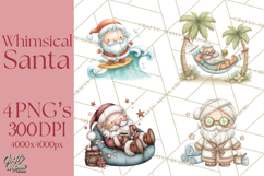 Whimsical Santa Clipart PNG, Funny Christmas Illustrations Product Image 1