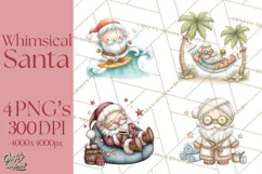 Whimsical Santa Clipart PNG, Funny Christmas Illustrations Product Image 1