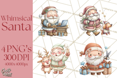 Whimsical Santa Clipart PNG, Funny Christmas Illustrations Product Image 1