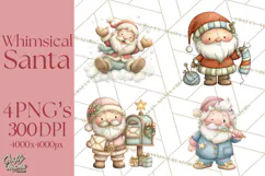 Whimsical Santa Clipart PNG, Funny Christmas Illustrations Product Image 1