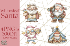 Whimsical Santa Clipart PNG, Funny Christmas Illustrations Product Image 1