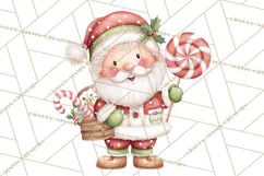 Whimsical Santa Clipart PNG, Cute Christmas Santa Clip Art Product Image 3