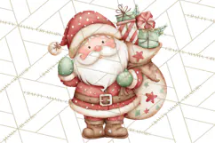 Whimsical Santa Clipart PNG, Cute Christmas Santa Clip Art Product Image 4