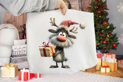 Whimsical Santa &amp; Reindeer Clipart Product Image 2