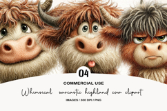 Whimsical sarcastic highland cow clipart Product Image 1