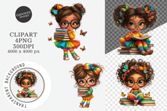 Whimsical School Girl Clipart Product Image 1