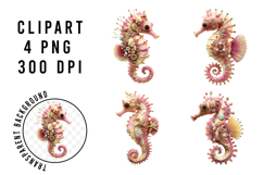 Whimsical Seahorse Clipart Product Image 1