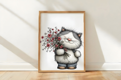 Whimsical Silver Spring Cat Clipart Product Image 3