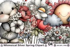 Whimsical Silver Spring Clipart Product Image 1