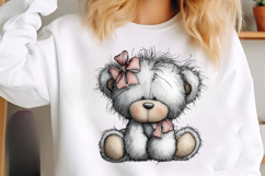 Whimsical Silver Spring Teddy Bear Clipart Product Image 2