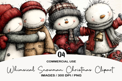 Whimsical Snowman Christmas Clipart Product Image 1
