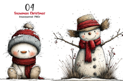Whimsical Snowman Christmas Clipart Product Image 1