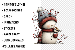 Whimsical Snowman Christmas Clipart Product Image 2
