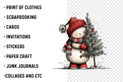 Whimsical Snowman Christmas Clipart Product Image 2