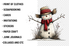 Whimsical Snowman Christmas Clipart Product Image 2