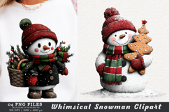 Whimsical Snowman Clipart Product Image 1