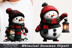 Whimsical Snowman Clipart Product Image 1