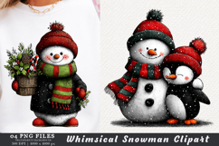 Whimsical Snowman Clipart Product Image 1