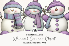Whimsical Snowman Clipart Product Image 1