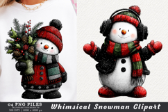 Whimsical Snowman Clipart Product Image 1