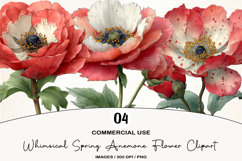 Whimsical Spring Anemone Flower Clipart Product Image 1