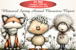 Whimsical Spring Animal Characters Clipart Product Image 1