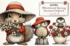 Whimsical Spring Animal Clipart Product Image 1