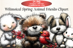 Whimsical Spring Animal Friends Clipart Product Image 1