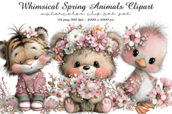 Whimsical Spring Animals Clipart Product Image 1