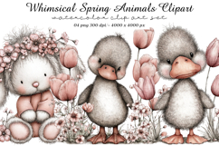 Whimsical Spring Bunny Clipart Product Image 1