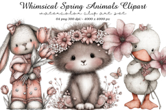 Whimsical Spring Animals Clipart Product Image 1