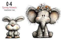 Whimsical Spring Animals Clipart Product Image 1