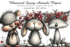 Whimsical Spring Animals Clipart Product Image 1