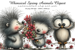 Whimsical Spring Animals Clipart Product Image 1