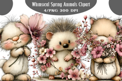 Whimsical Spring Animals Clipart PNG Product Image 1