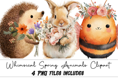 Whimsical Spring Animals Clipart Product Image 1