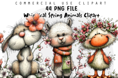 Whimsical Spring Animals Clipart Product Image 1