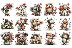 Whimsical Spring Animals Clipart Product Image 4