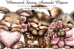 Whimsical Spring Animals Clipart Png Product Image 1