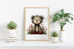 Whimsical Spring Baby Teddy Bear Clipart PNG Product Image 2