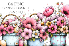 Whimsical Spring Basket Clipart Product Image 1