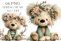 Whimsical Spring Bear Clipart Product Image 1