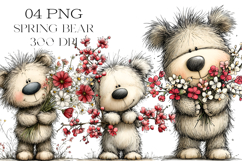 Whimsical Spring Bear Clipart Product Image 1