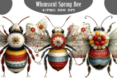 Whimsical Spring Bee Clipart Product Image 1