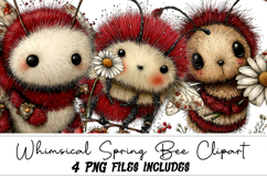 Whimsical Spring Bee Clipart Product Image 1