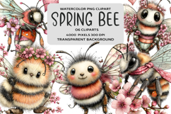 Whimsical Spring Bee Clipart Product Image 1