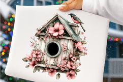 Whimsical Spring Birdhouse Clipart - Spring Birdhouse Png Product Image 2