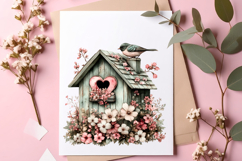 Whimsical Spring Birdhouse Clipart - Spring Birdhouse Png Product Image 3
