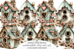 Whimsical Spring Birdhouse Clipart - Spring Birdhouse Png Product Image 1