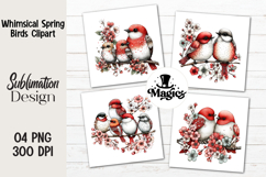 Whimsical Spring Birds Clipart Product Image 1